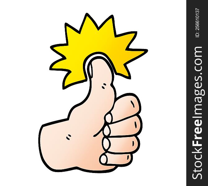 Vector Gradient Illustration Cartoon Thumbs Up Symbol