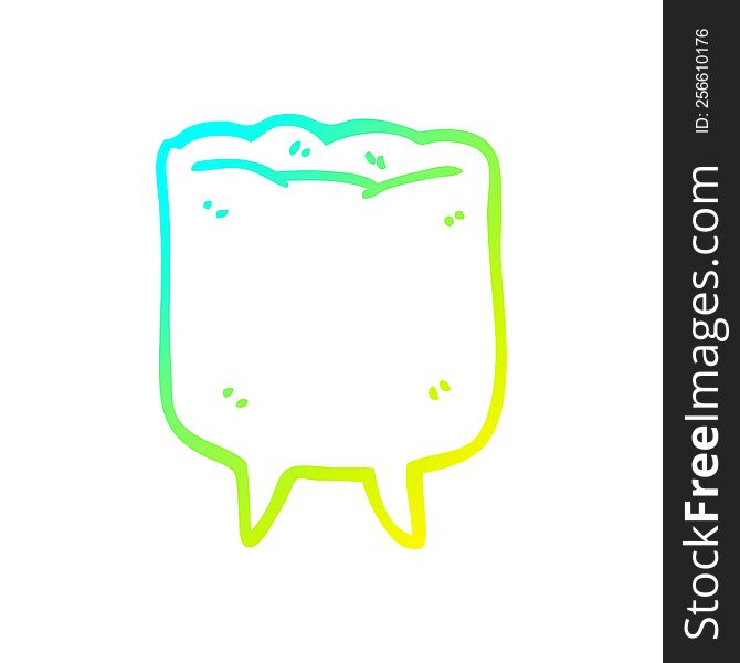 Cold Gradient Line Drawing Cartoon Tooth