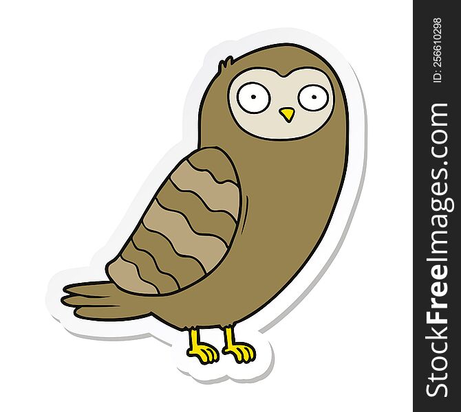 Sticker Of A Cartoon Owl