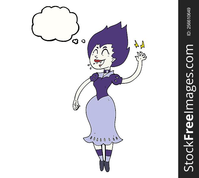 Thought Bubble Cartoon Vampire Girl