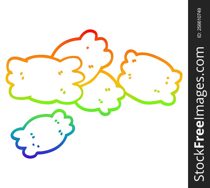 Rainbow Gradient Line Drawing Cartoon Pasta