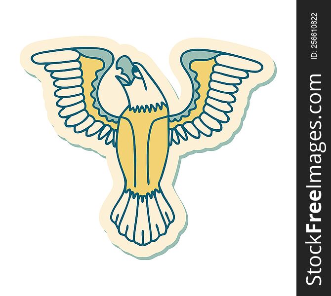 sticker of tattoo in traditional style of an american eagle. sticker of tattoo in traditional style of an american eagle