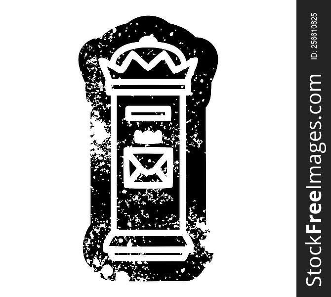 British postbox distressed icon symbol