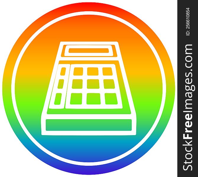 Math Calculator Circular In Rainbow Spectrum