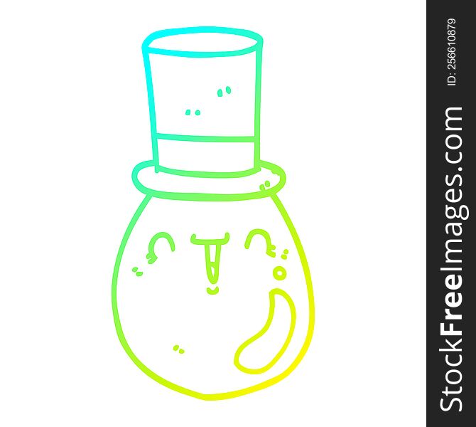 cold gradient line drawing of a cartoon posh egg
