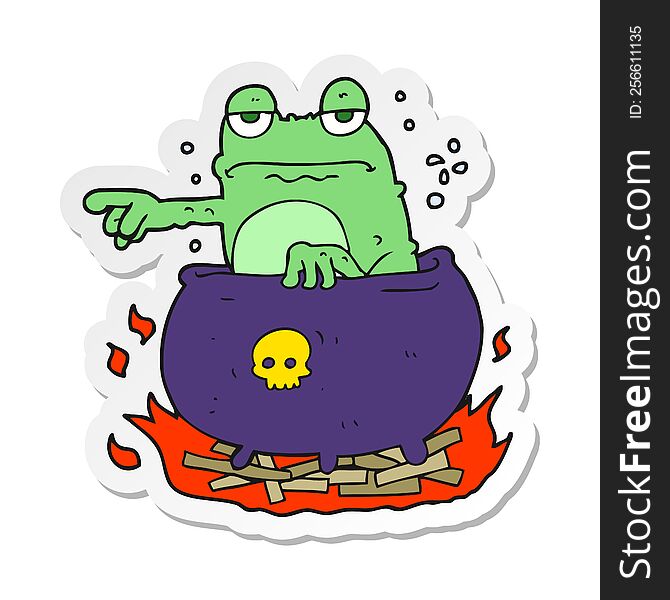 Sticker Of A Cartoon Halloween Toad