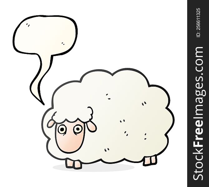 freehand drawn speech bubble cartoon farting sheep