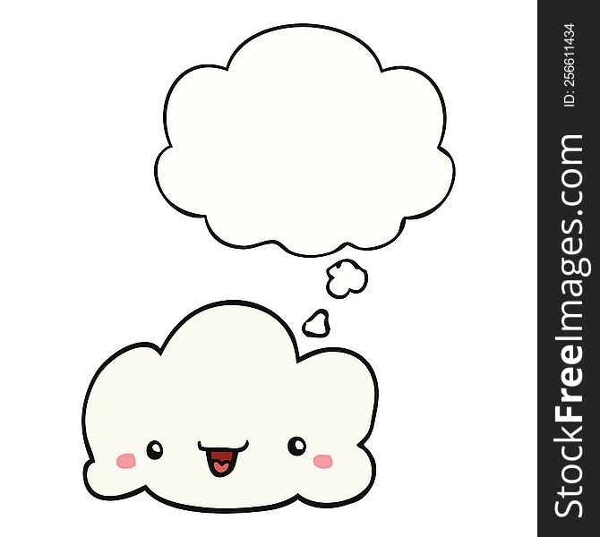 Cartoon Cloud And Thought Bubble