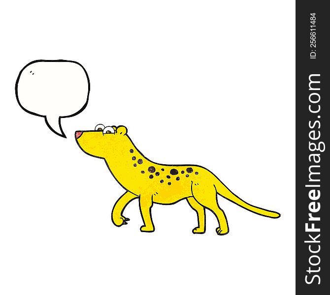 freehand speech bubble textured cartoon leopard