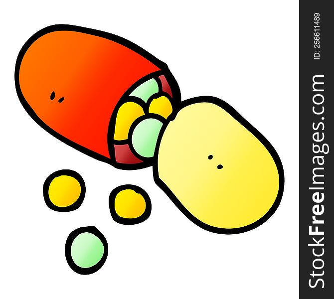 vector gradient illustration cartoon capsule pill