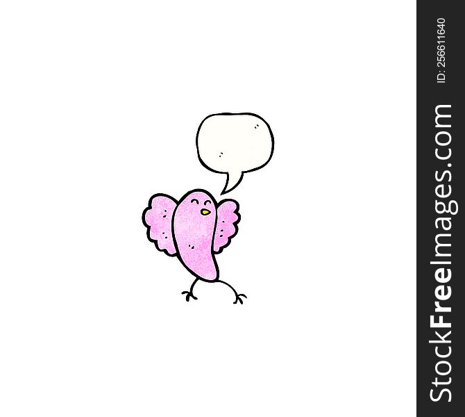 little pink bird cartoon