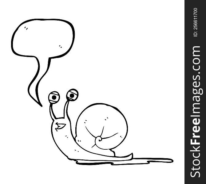 freehand drawn speech bubble cartoon snail