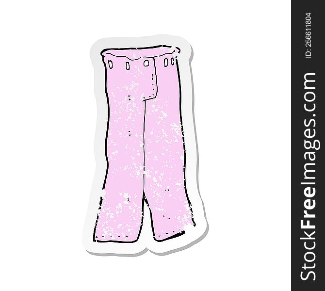 retro distressed sticker of a cartoon pair of pink pants
