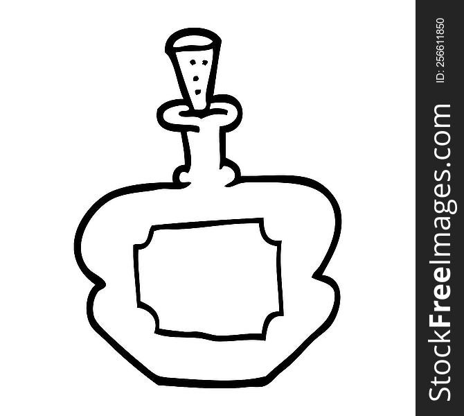 line drawing cartoon perfume bottle