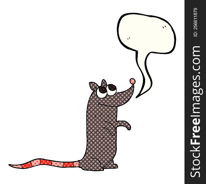 freehand drawn comic book speech bubble cartoon rat