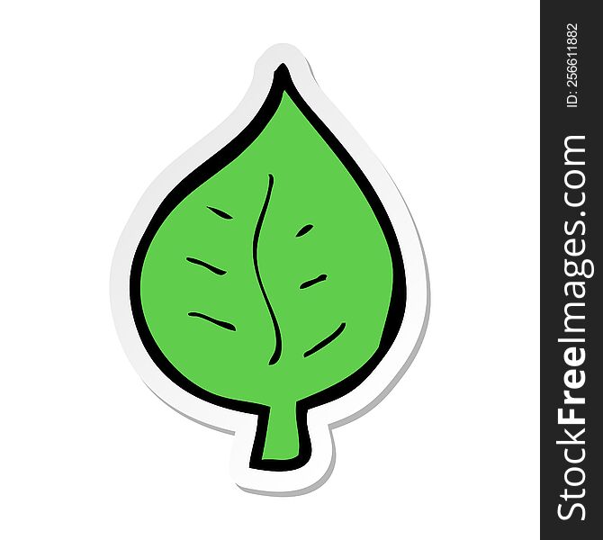 Sticker Of A Cartoon Leaf Symbol