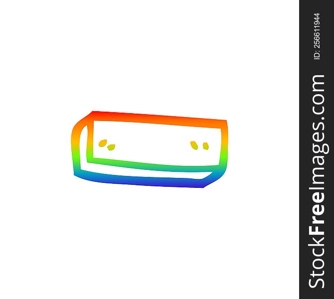 Rainbow Gradient Line Drawing Cartoon Minus Symbol