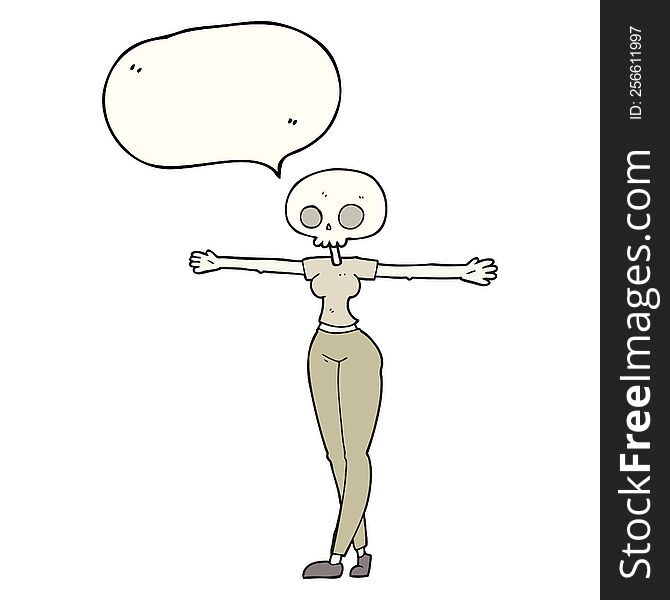 Speech Bubble Cartoon Zombie Woman