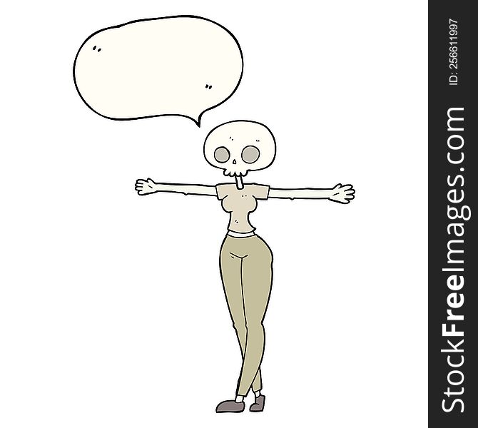 speech bubble cartoon zombie woman