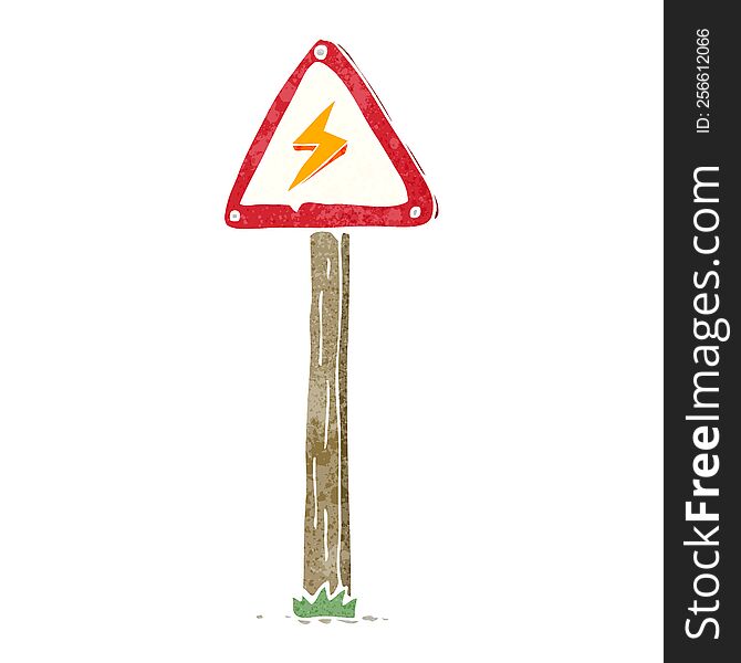 Cartoon Electrical Warning Sign