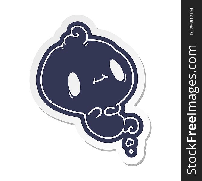 Cartoon Sticker Of A Kawaii Cute Ghost