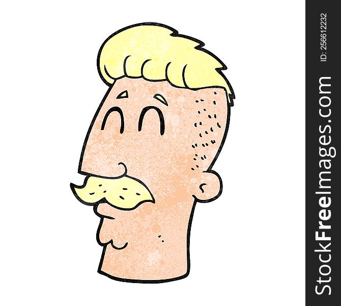 Textured Cartoon Man With Hipster Hair Cut