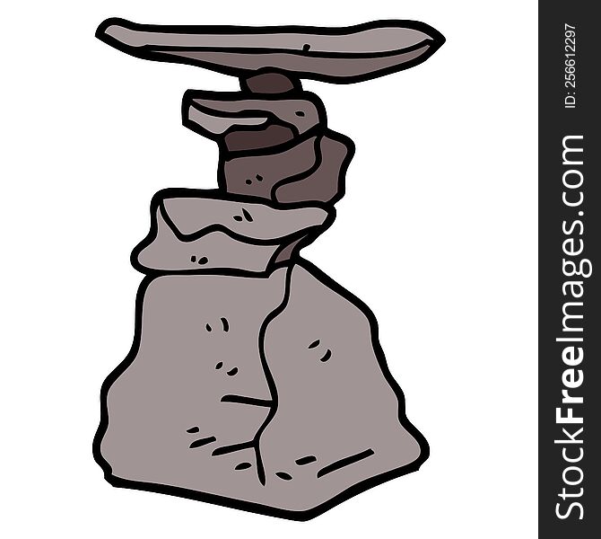 Cartoon Doodle Stacked Rocks