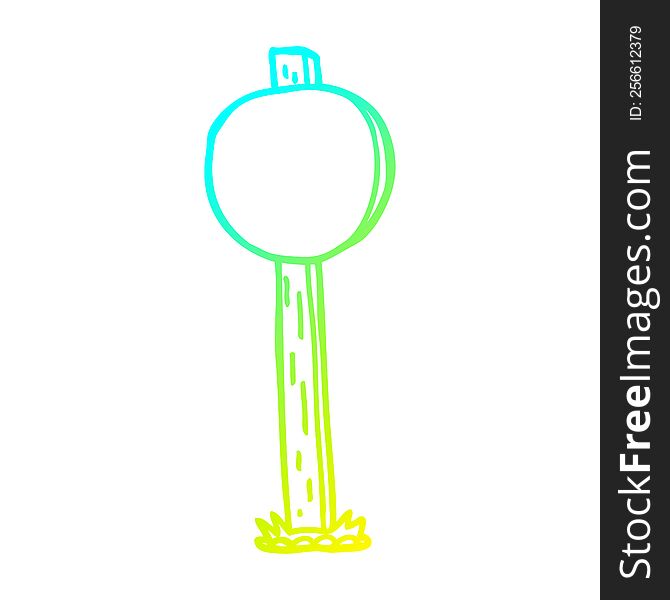 cold gradient line drawing of a cartoon sign post