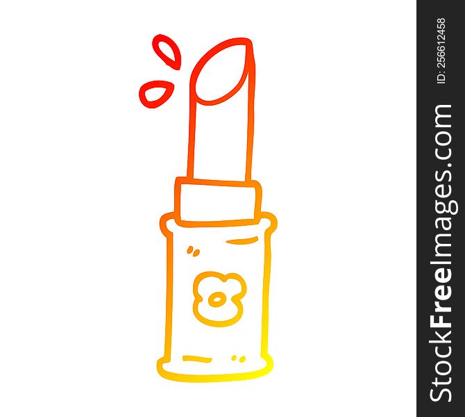 Warm Gradient Line Drawing Cartoon Lipstick