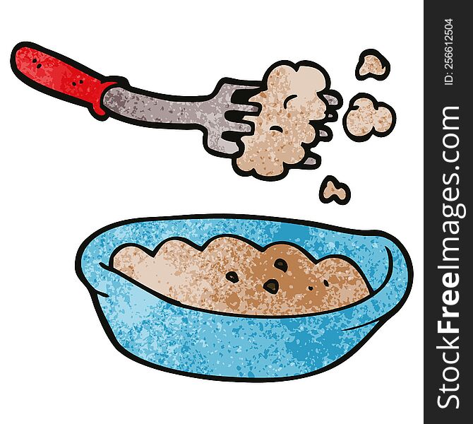 cartoon doodle bowl of food