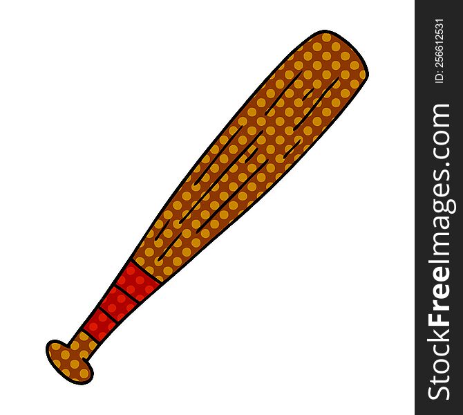 Cartoon Doodle Of A Baseball Bat