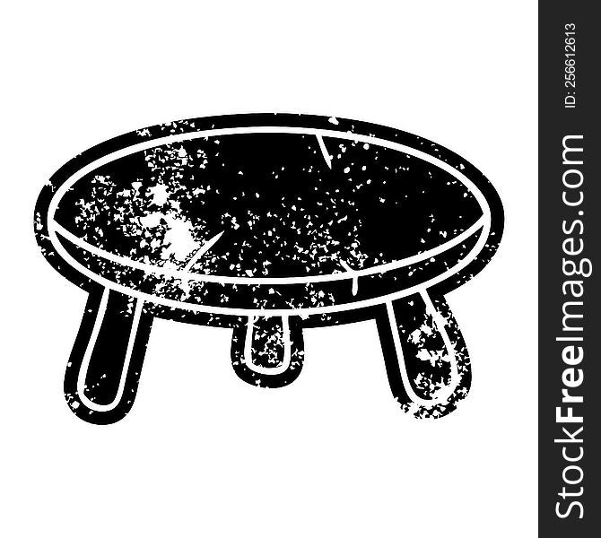 Grunge Icon Drawing Of A Wooden Stool