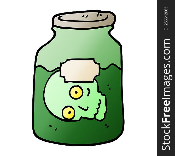 Vector Gradient Illustration Cartoon Head In Jar