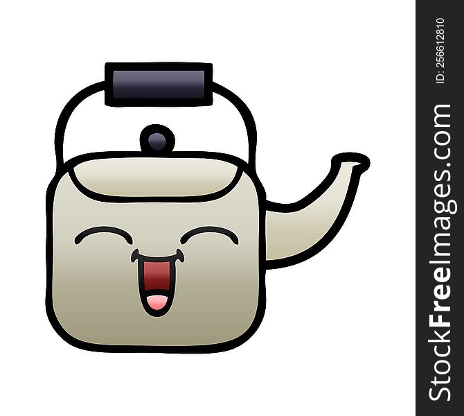 gradient shaded cartoon of a kettle