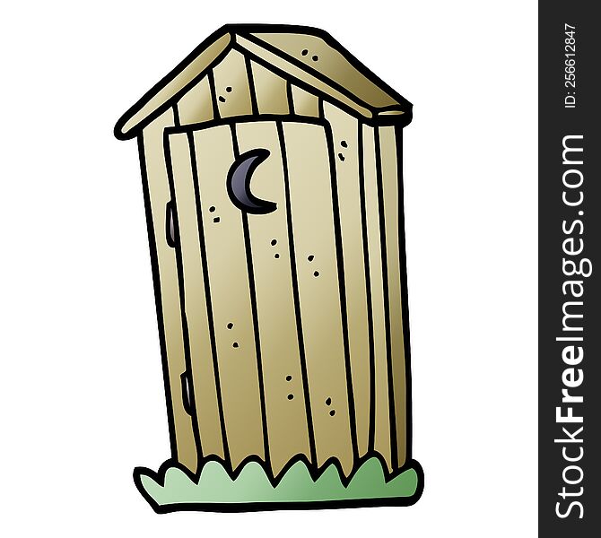 cartoon doodle old outdoor toilet