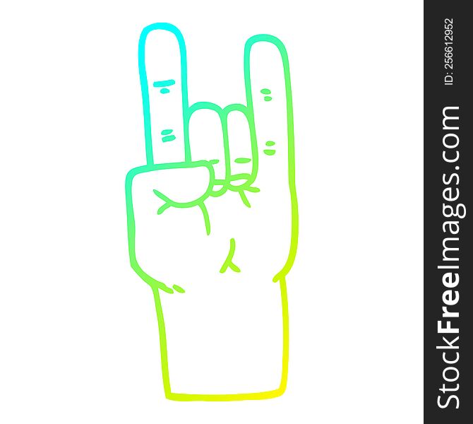 Cold Gradient Line Drawing Cartoon Rock Music Hand