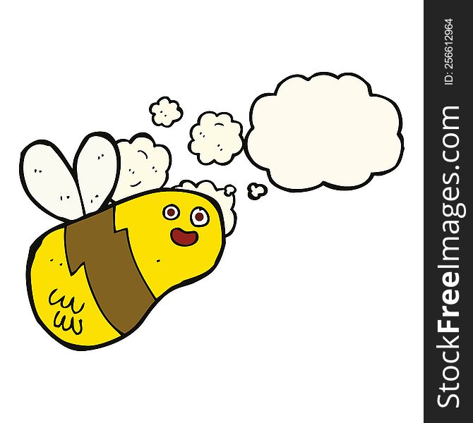 cartoon bee with thought bubble