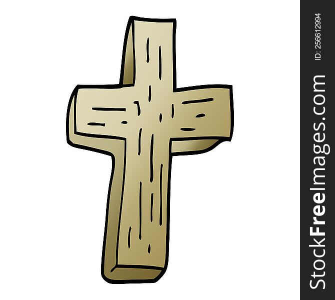 cartoon doodle wooden cross