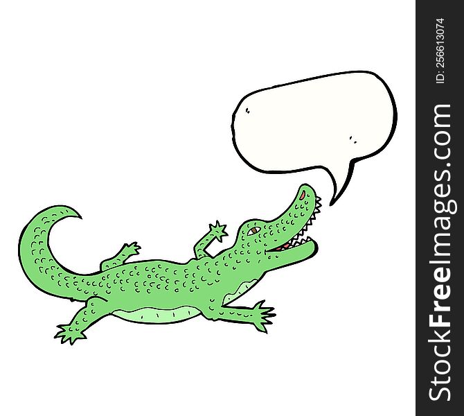 Cartoon Crocodile With Speech Bubble