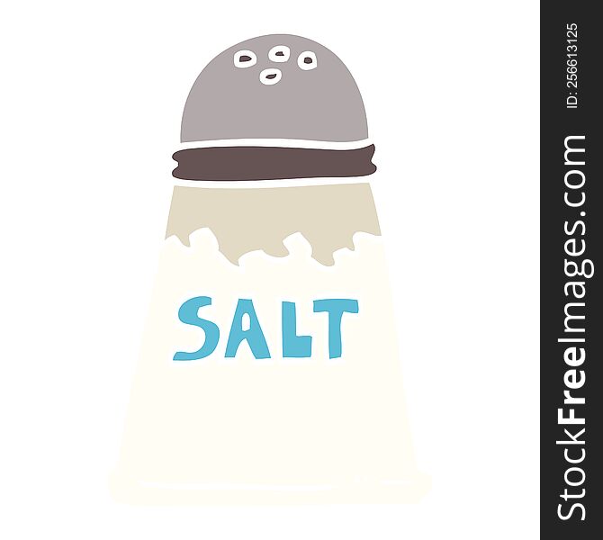 Flat Color Illustration Cartoon Salt Shaker