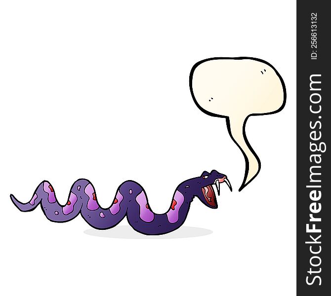 cartoon poisonous snake with speech bubble