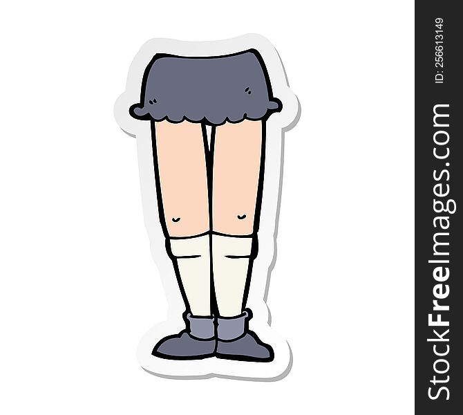 Sticker Of A Cartoon Female Legs