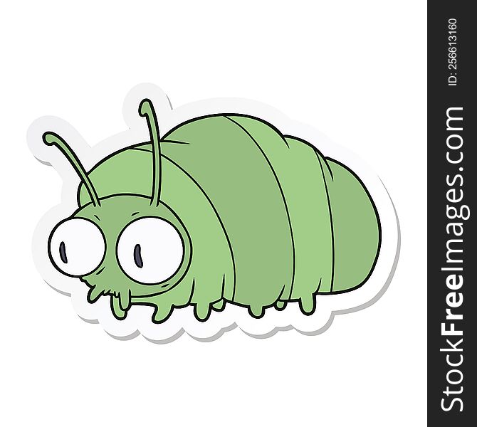 sticker of a funny cartoon bug