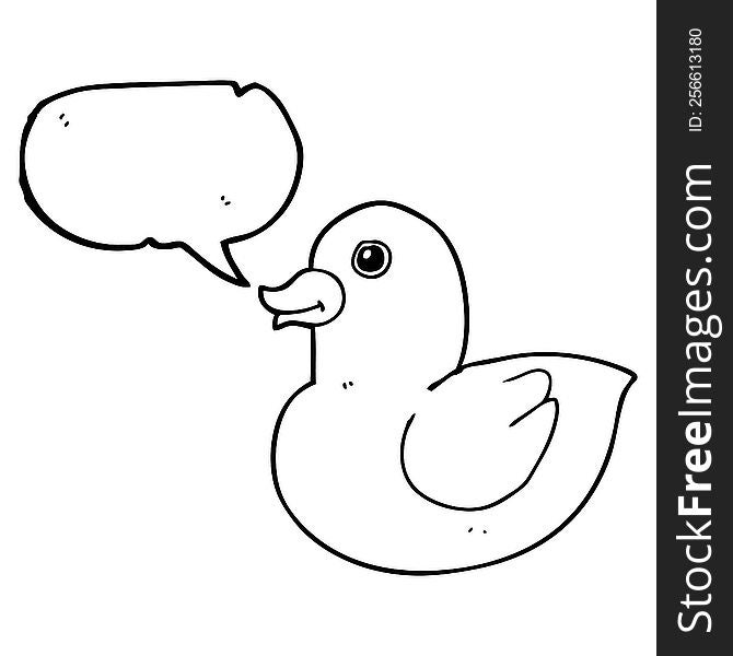 Speech Bubble Cartoon Rubber Duck