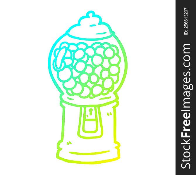 cold gradient line drawing of a gumball machine