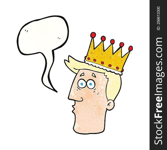 freehand speech bubble textured cartoon kings head