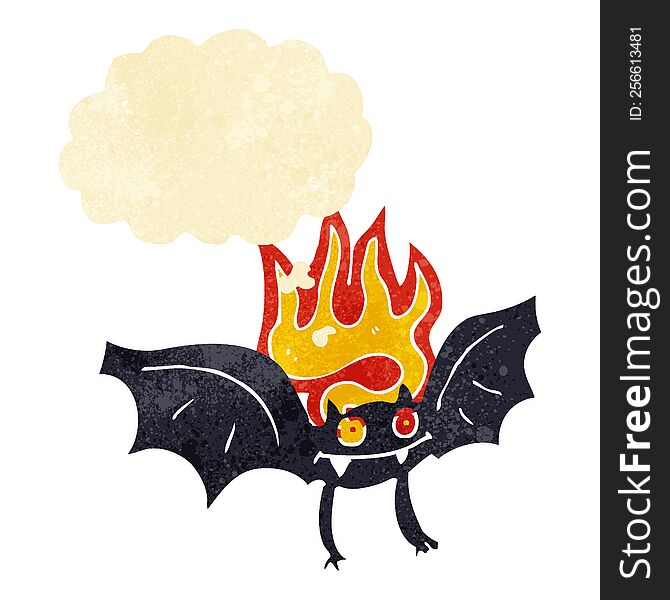 Cartoon Vampire Bat With Thought Bubble