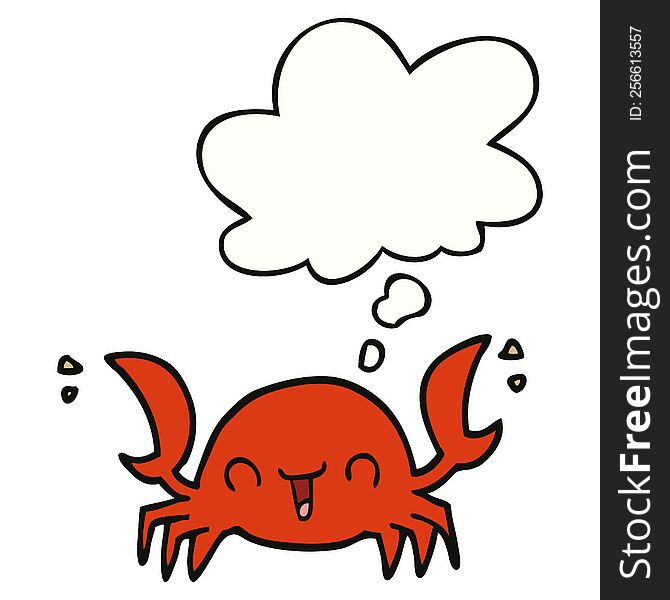 cartoon crab with thought bubble. cartoon crab with thought bubble