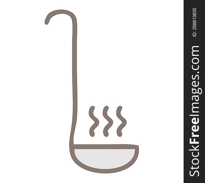 cute cartoon of a kitchen ladle. cute cartoon of a kitchen ladle