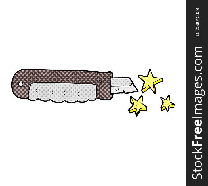 Comic Book Style Cartoon Knife